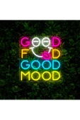 Twins Led Aydınlatma GOOD FOOD GOOD MOOD Yazılı ve Şekilli Neon Tabela thumbnail 2