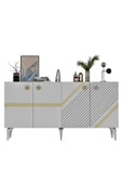 DemonteHome İRİSDH LAZER DESENLİ KONSOL BEYAZ ALTIN - 6
