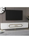DemonteHome DEKOP3DH TV SEHPASI BEYAZ ALTIN - 2