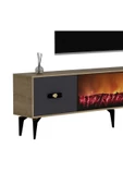 DemonteHome FLYDH 180 CM ŞÖMİNELİ (B) TV ÜNİTESİ TAKIMI SAFİRMEŞE ANTRASİT - 5