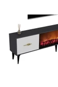 DemonteHome Sintadh 180 Cm Şömineli (B) Tv Ünitesi Takımı Antrasit Beyaz - 4