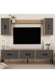 DemonteHome HİRADH 180 CM TV ÜNİTESİ TAKIMI SAFİRMEŞE ANTRASİT - 1