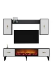 DemonteHome Sintadh 180 Cm Şömineli (B) Tv Ünitesi Takımı Antrasit Beyaz - 3
