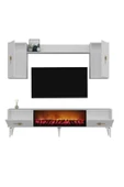 DemonteHome Sintadh 180 Cm Şömineli (B) Tv Ünitesi Takımı Beyaz - 6