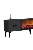 DemonteHome FLYDH 180 CM ŞÖMİNELİ (B) TV ÜNİTESİ TAKIMI ANTRASİT - 5