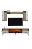 DemonteHome Sintadh 180 Cm Şömineli (B) Tv Ünitesi Takımı Safirmeşe Beyaz - 6