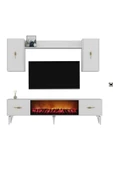 DemonteHome Sintadh 180 Cm Şömineli (B) Tv Ünitesi Takımı Beyaz - 3