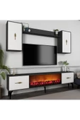 DemonteHome Sintadh 180 Cm Şömineli (B) Tv Ünitesi Takımı Antrasit Beyaz - 2