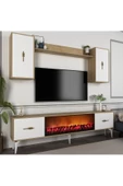 DemonteHome Sintadh 180 Cm Şömineli (B) Tv Ünitesi Takımı Safirmeşe Beyaz - 2