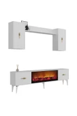 DemonteHome Sintadh 180 Cm Şömineli (B) Tv Ünitesi Takımı Beyaz - 4