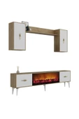 DemonteHome Sintadh 180 Cm Şömineli (B) Tv Ünitesi Takımı Safirmeşe Beyaz - 4