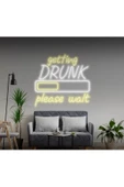 Twins Led Aydınlatma getting DRUNK please wait Yazılı ve Şekilli Neon Tabela - 1