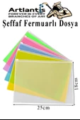 A5 Şeffaf Fermuarlı Dosya 5 Renk 1 Paket PvC Fermuarlı Evrak Dosyası 18x25cm Çıtçıtlı Belge Evrak Dosyası Ofis Büro Okul - 2
