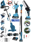 Eisenn 4 Lü Bahçe Set Kimmer Seri Akülü Tırpan + Bağ Makası + Yağ Pompalı Testere + Telaskopik Uzatma - 1
