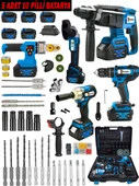 Wacker Pro 5 Bataryalı 5 Li Set W-15M Şarjlı Taşlama+Somun Sıkma+Kırıcı Delici+Matkap+Boru Kaynak Makinesi - 1