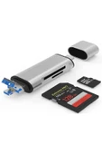3in1 Taşınabilir Type C USB Kart Okuyucu Mikro Sd Kart Çevirici Dönüştürücü Adaptör - 4