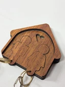 Dekoratif Ahşap Anahtar Askısı Evli Model - 5