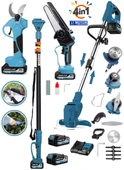 Wacker Pro Kimmer Seri 4 İn 1 Set 2.7 Mt Telaskopik Uzatma + Yağ Pompalı Testere + Akülü Tırpan + Bağ Makası - 1