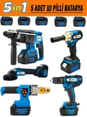 Wacker Pro 5 Bataryalı 5 Li Set W-15M Şarjlı Matkap+Kırıcı Delici+Somun Sıkma+Taşlama+Boru Kaynak Makinesi - 2