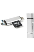 3in1 Taşınabilir Type C USB Kart Okuyucu Mikro Sd Kart Çevirici Dönüştürücü Adaptör - 3