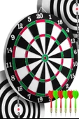 17 İnç Çift Taraflı Dart Tahtası Seti 6 Çelik Oklu Dart Hedef Tahtası Oyunu Takımı Dart Seti 516 - 1