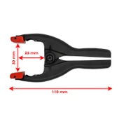 2 ADET Yaylı Kıskaç Mandal Pro El Tip İşkence Mengene Siyah Klips Hobi 30 mm - 2