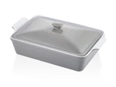 ROSSALLINI LIFE BÜYÜK DİKDÖRTGEN KAPAKLI GRİ FIRIN KABI 38X23X8,5 CM - 1