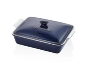 ROSSALLINI LIFE BÜYÜK DİKDÖRTGEN KAPAKLI MAVİ FIRIN KABI 33X23X7 CM - 1