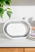 Porsima LA-550 Katlanabilir Çamaşır Sepeti Akordiyon Katlanır Sele Sepet Silikon Çamaşır Sepeti 26 L - 2