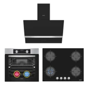 Simfer 10 Fonksiyon Airfry Plus Inox 3'lü Ankastre Set ( Fırın +  Ocak +  Davlumbaz) thumbnail 1