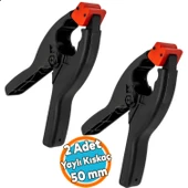 2 ADET Yaylı Kıskaç Mandal Pro El Tip İşkence Mengene Siyah Klips Hobi 50 mm 2 inç - 1