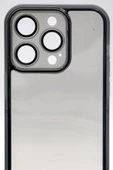 iPhone 13 Pro Uyumlu Siyah Kenarlı Renkli Yarı Şeffaf Kapak Kılıf Kamera Lens Korumalı thumbnail 6