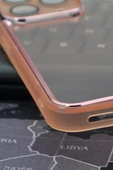 iPhone 13 Pro Uyumlu Pembe Kenarlı Renkli Yarı Şeffaf Kapak Kılıf Kamera Lens Korumalı thumbnail 4