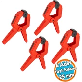 4 ADET Yaylı Kıskaç Mandal El Tip İşkence Mengene Kırmızı Klips Hobi 25 mm 1 inç - 1