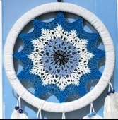 Petrol Mavisi Nazar Motifli Kuş Tüylü Duvar Süsü thumbnail 5