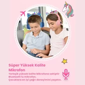 Polham Unicorn 94Db Güvenli Ses Limitli Yumuşak Kulak pedli Bluetooth Kulaklık Çocuk Kulaklığı Uzun Şarjlı - 8