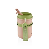 Shotay Strow Çelik Termos Mug 410Ml Pembe - 2