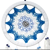 Petrol Mavisi Nazar Motifli Kuş Tüylü Duvar Süsü thumbnail 1