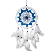 Petrol Mavisi Nazar Motifli Kuş Tüylü Duvar Süsü thumbnail 2