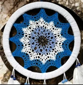 Petrol Mavisi Nazar Motifli Kuş Tüylü Duvar Süsü thumbnail 4