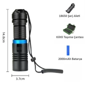 Valkyrie Profesyonel Şarjlı Su Altı Dalış Feneri Metal Kasa Yüksek Aydınlatma Su Geçirmez  2000mAh Kutulu - 4