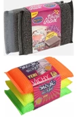 MyClean Sihirli Inox Paslanmaz Telli Sünger 2li + Vichy Macig 3'lü Sünger - 1