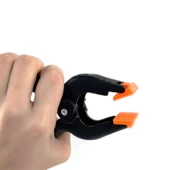 4 ADET Yaylı Kıskaç Mandal El Tip İşkence Mengene Siyah Klips Hobi 35 mm - 3