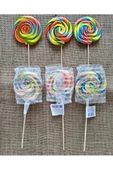 Tadiyus Sosyete Lolipop Şeker 30 Adet 22 gr ( /- 2 Gr) Rengarenk Karışık Meyve Aromalı Ahşap Saplı - 1