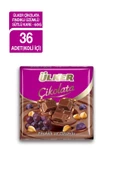 Ülker Üzümlü Fındıklı Sütlü Kare Çikolata 60 gr 36'lı - 1