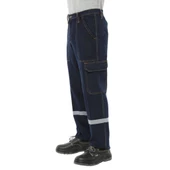 Şensel, Reflektörlü Kışlık Kot İş Pantolonu, Lacivert -82E445- - 1