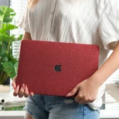 Macbook Air 13 inç M1 Kılıf Simli Darbeye Karşı Sert Kapak Koruyucu A2337 A2179 A1932 Uyumlu thumbnail 6