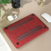 Macbook Air 13 inç M1 Kılıf Simli Darbeye Karşı Sert Kapak Koruyucu A2337 A2179 A1932 Uyumlu thumbnail 9