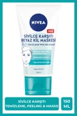 NIVEA 3in1 Sivilce Karşıtı Beyaz Kil Maskesi 150ml, Temizleyici, Peeling, Maske, Gözenek Arındırıcı - 1