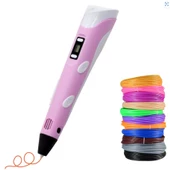 QASUL 3D Kalem Çocuklar Yaratıcı 3d Çizim Baskı Kalem Pla Filament Çocuk Oyuncakları Pembe - 1